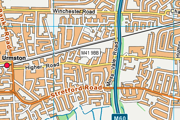 M41 9BB map - OS VectorMap District (Ordnance Survey)