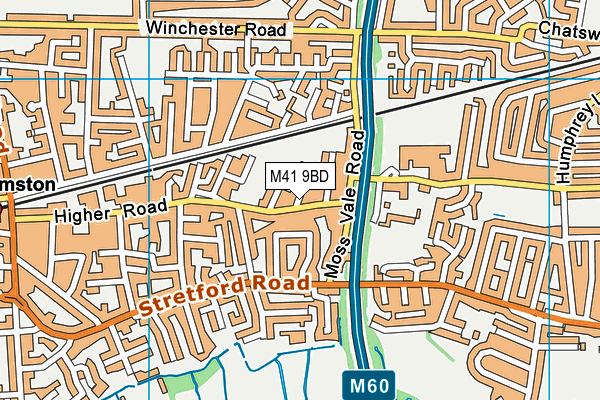 M41 9BD map - OS VectorMap District (Ordnance Survey)