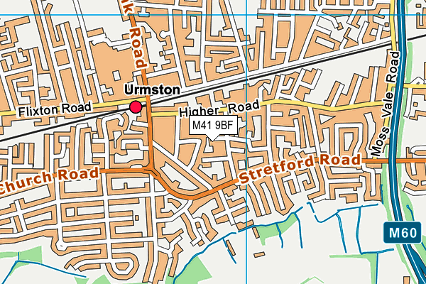 M41 9BF map - OS VectorMap District (Ordnance Survey)