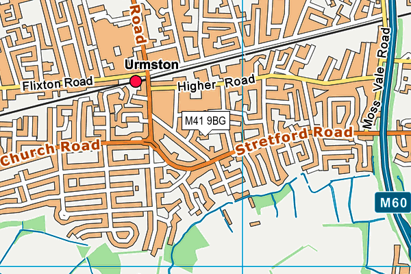 M41 9BG map - OS VectorMap District (Ordnance Survey)