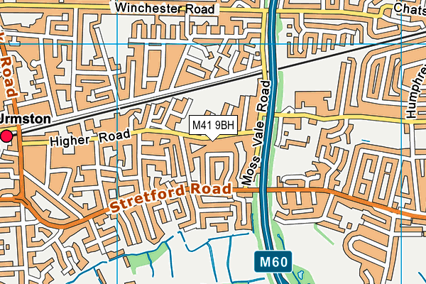 M41 9BH map - OS VectorMap District (Ordnance Survey)