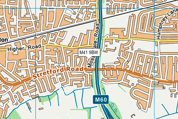 M41 9BW map - OS VectorMap District (Ordnance Survey)