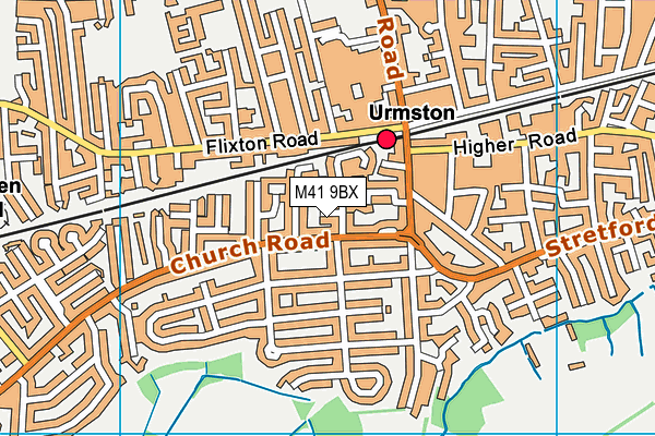 M41 9BX map - OS VectorMap District (Ordnance Survey)