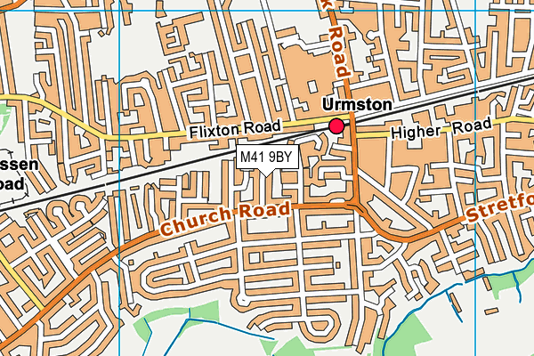 M41 9BY map - OS VectorMap District (Ordnance Survey)