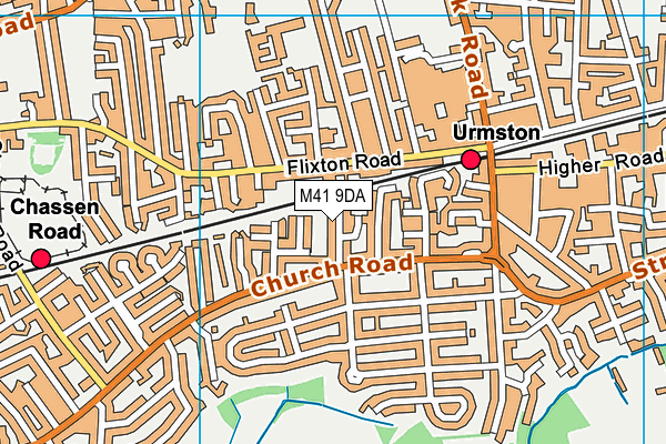 M41 9DA map - OS VectorMap District (Ordnance Survey)