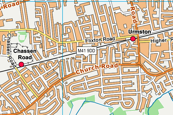 M41 9DD map - OS VectorMap District (Ordnance Survey)