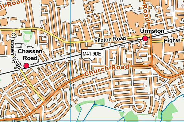 M41 9DE map - OS VectorMap District (Ordnance Survey)