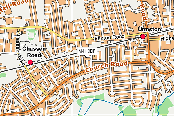 M41 9DF map - OS VectorMap District (Ordnance Survey)