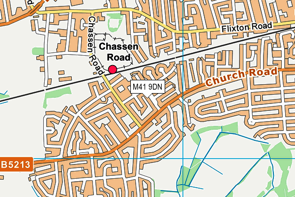 M41 9DN map - OS VectorMap District (Ordnance Survey)