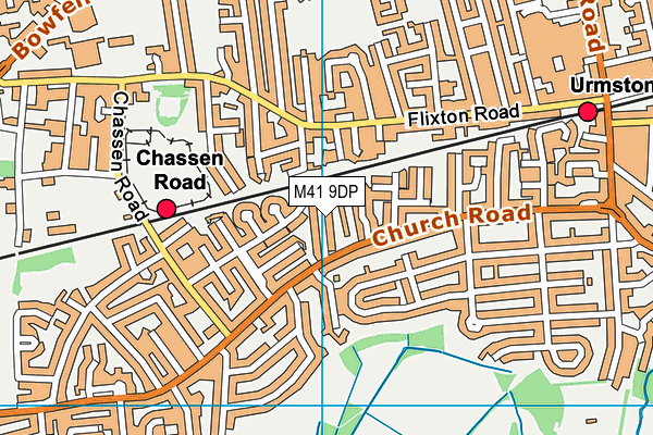 M41 9DP map - OS VectorMap District (Ordnance Survey)