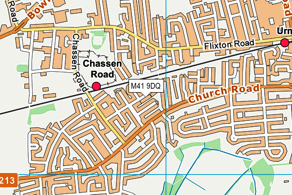 M41 9DQ map - OS VectorMap District (Ordnance Survey)