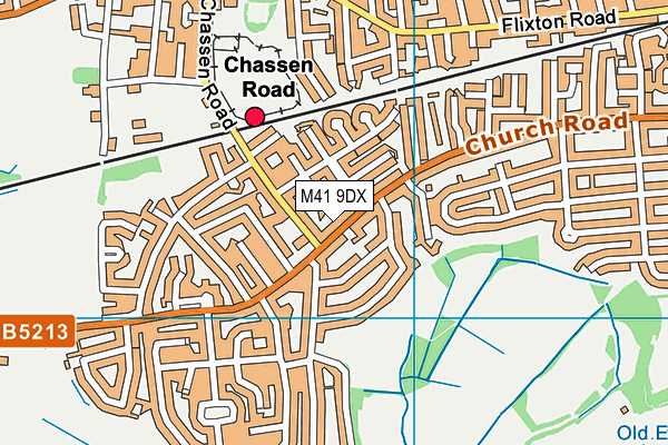 M41 9DX map - OS VectorMap District (Ordnance Survey)