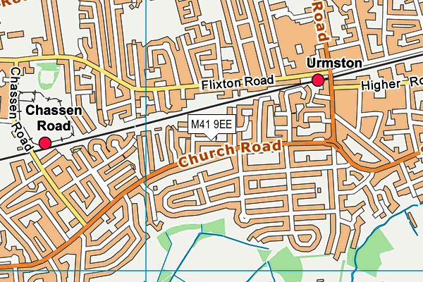 M41 9EE map - OS VectorMap District (Ordnance Survey)