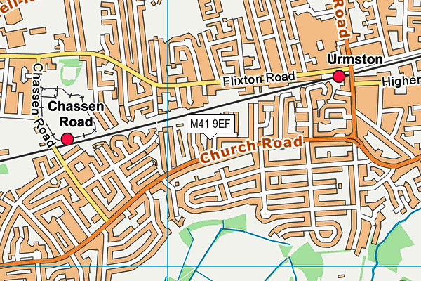 M41 9EF map - OS VectorMap District (Ordnance Survey)