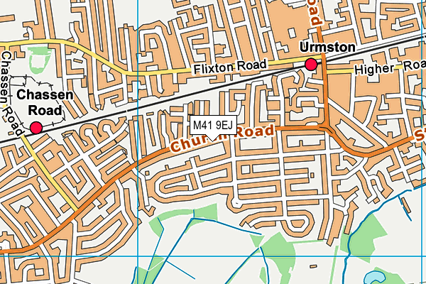 M41 9EJ map - OS VectorMap District (Ordnance Survey)