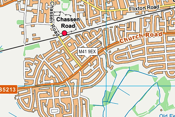 M41 9EX map - OS VectorMap District (Ordnance Survey)