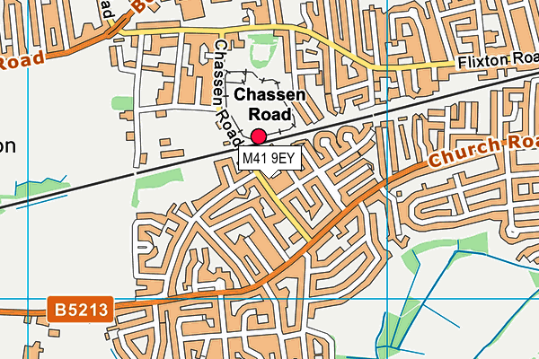 M41 9EY map - OS VectorMap District (Ordnance Survey)