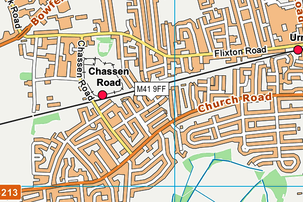 M41 9FF map - OS VectorMap District (Ordnance Survey)