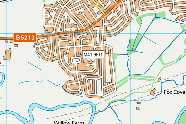 M41 9FG map - OS VectorMap District (Ordnance Survey)