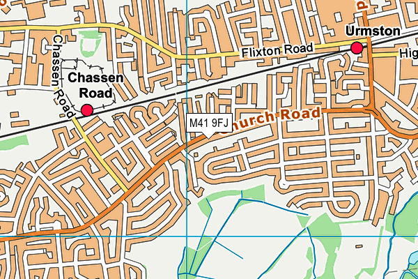 M41 9FJ map - OS VectorMap District (Ordnance Survey)