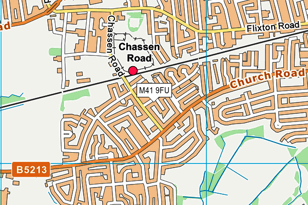 M41 9FU map - OS VectorMap District (Ordnance Survey)