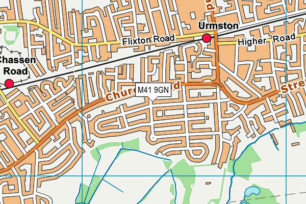 M41 9GN map - OS VectorMap District (Ordnance Survey)