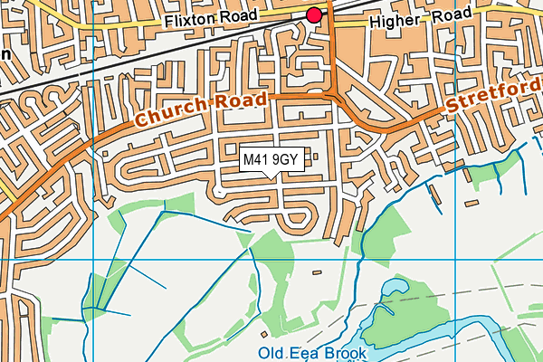 M41 9GY map - OS VectorMap District (Ordnance Survey)