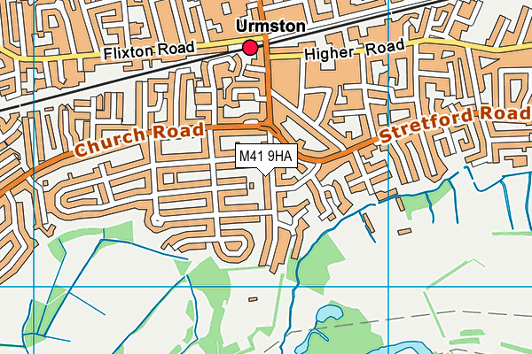 M41 9HA map - OS VectorMap District (Ordnance Survey)