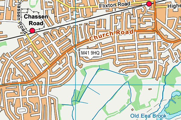 M41 9HQ map - OS VectorMap District (Ordnance Survey)