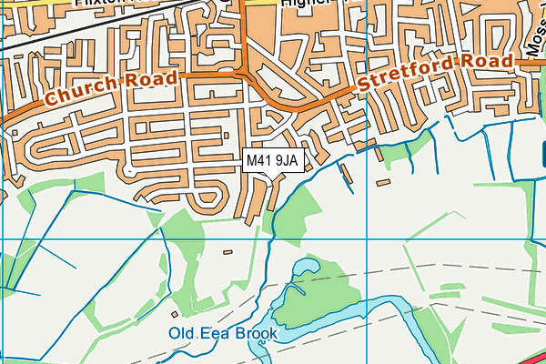 M41 9JA map - OS VectorMap District (Ordnance Survey)