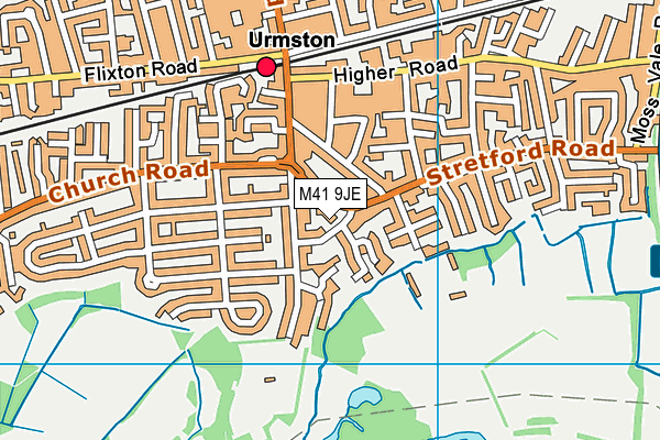 M41 9JE map - OS VectorMap District (Ordnance Survey)