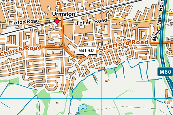 M41 9JZ map - OS VectorMap District (Ordnance Survey)