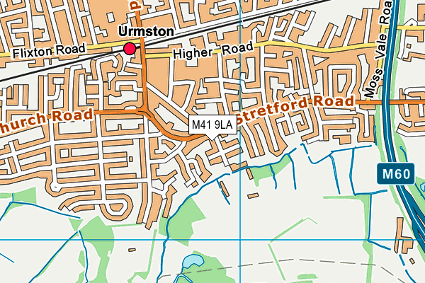 M41 9LA map - OS VectorMap District (Ordnance Survey)