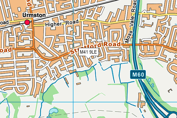 M41 9LE map - OS VectorMap District (Ordnance Survey)