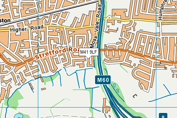 M41 9LF map - OS VectorMap District (Ordnance Survey)