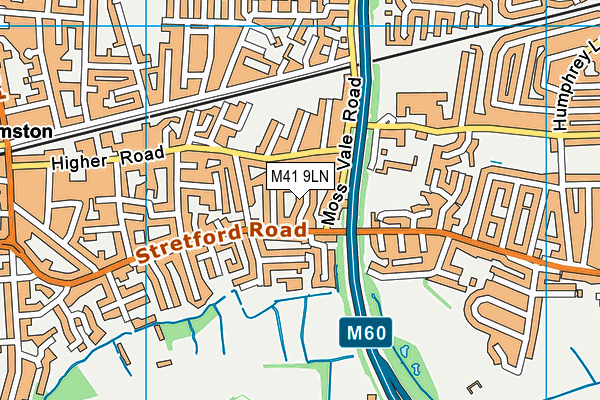 M41 9LN map - OS VectorMap District (Ordnance Survey)