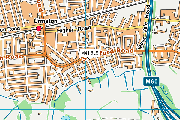 M41 9LS map - OS VectorMap District (Ordnance Survey)