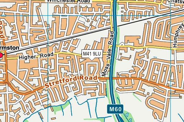 M41 9LU map - OS VectorMap District (Ordnance Survey)