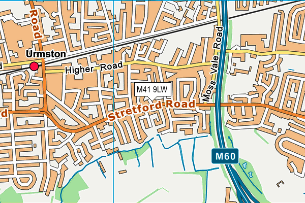 M41 9LW map - OS VectorMap District (Ordnance Survey)