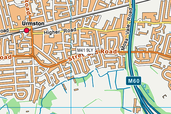 M41 9LY map - OS VectorMap District (Ordnance Survey)