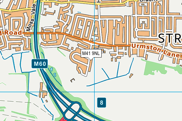 M41 9NL map - OS VectorMap District (Ordnance Survey)