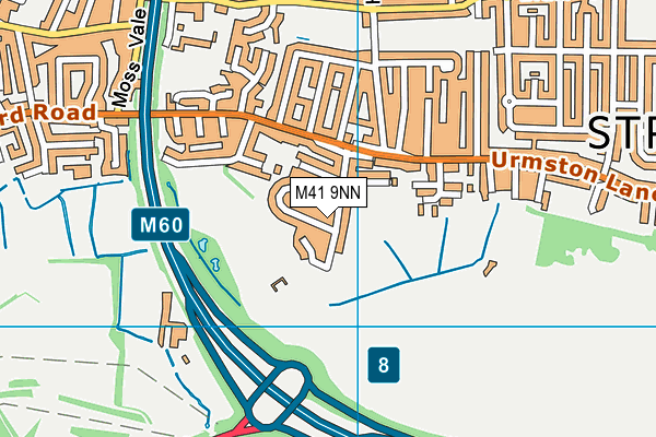 M41 9NN map - OS VectorMap District (Ordnance Survey)