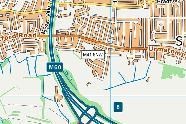 M41 9NW map - OS VectorMap District (Ordnance Survey)