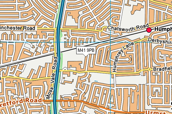 M41 9PB map - OS VectorMap District (Ordnance Survey)