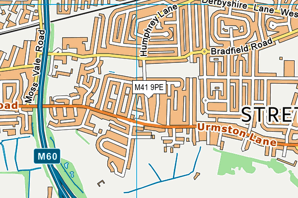 M41 9PE map - OS VectorMap District (Ordnance Survey)