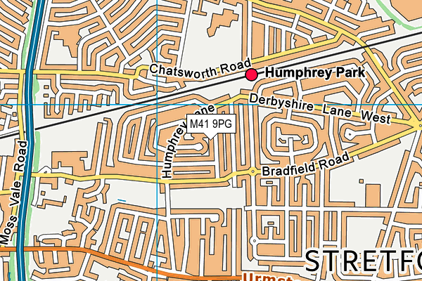 M41 9PG map - OS VectorMap District (Ordnance Survey)