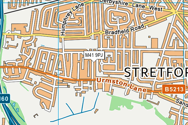 M41 9PJ map - OS VectorMap District (Ordnance Survey)