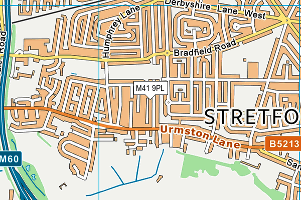 M41 9PL map - OS VectorMap District (Ordnance Survey)