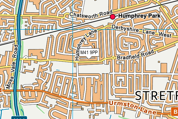 M41 9PP map - OS VectorMap District (Ordnance Survey)