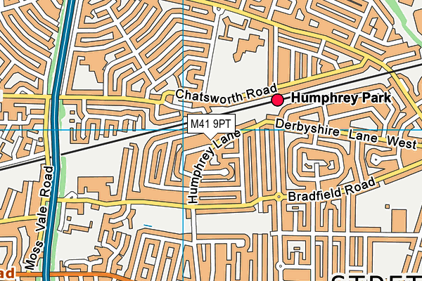 M41 9PT map - OS VectorMap District (Ordnance Survey)